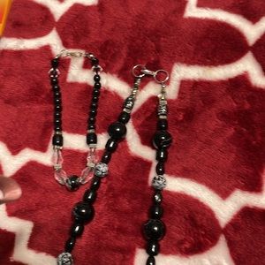 Necklace Glass and plastic painted beads